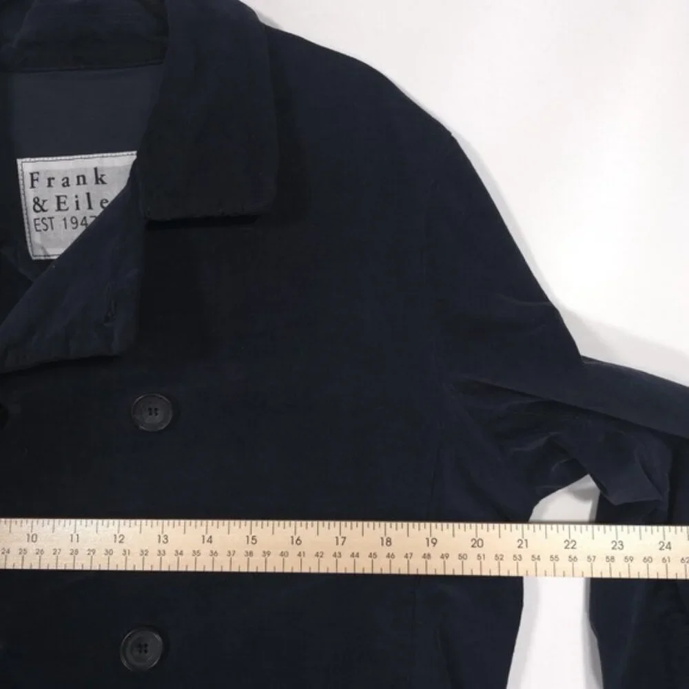 Frank & Eileen Women Belfast Performance Corduroy Peacoat Jacket LARGE Navy Blue